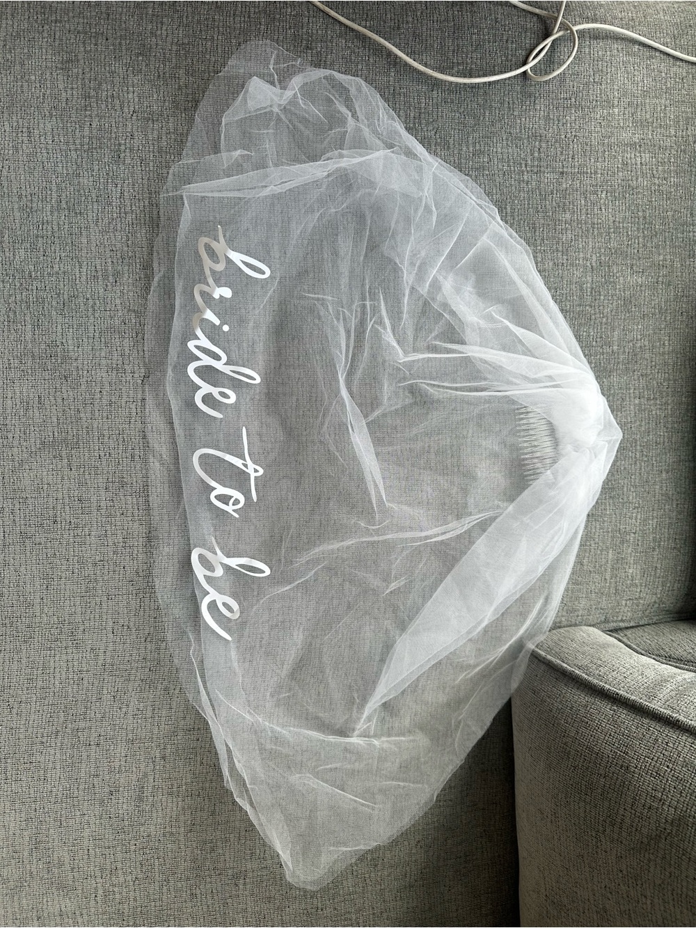Bridal 'Bride to Be' White Tulle Veil